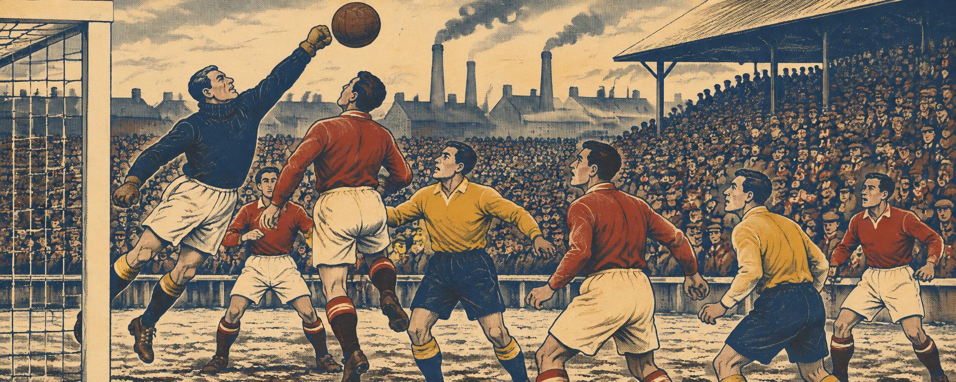 Matchday illustration from the 1950s